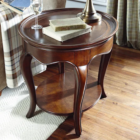 Oval End Table with Wood Top